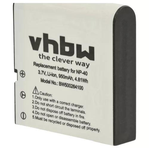 VHBW Camera Battery NP-40DBA, NP-40, NP-40DCA - 950 mAh 3.6 V Li-Ion