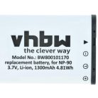 VHBW Akku Casio NP-90 - 1300 mAh 3,6 V Li-Ion