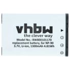VHBW Akku Casio NP-90 Ersatz - 1300 mAh 3,6 V Li-Ion
