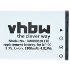 VHBW Akku Casio NP-90 Ersatz - 1300 mAh 3,6 V Li-Ion