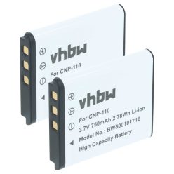   VHBW Akku Casio NP-160, NP-110DBA, NP-110, NP-110L - 750 mAh 3,6 V Li-Ion