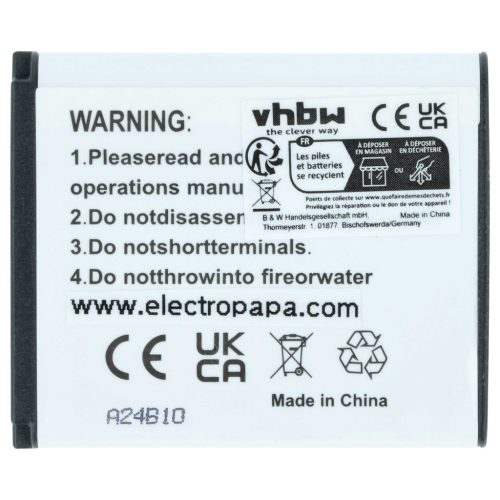 VHBW Akku Casio NP-160, NP-110DBA, NP-110, NP-110L - 750 mAh 3,6 V Li-Ion