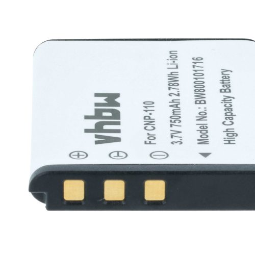 VHBW Akku Casio NP-160, NP-110DBA, NP-110, NP-110L - 750 mAh 3,6 V Li-Ion