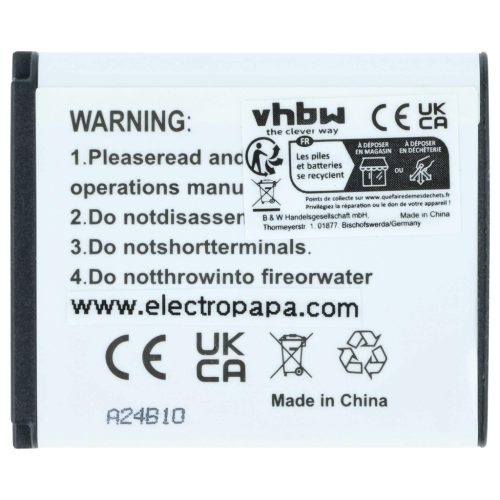 VHBW Akku Casio NP-160, NP-110DBA, NP-110, NP-110L - 750 mAh 3,6 V Li-Ion