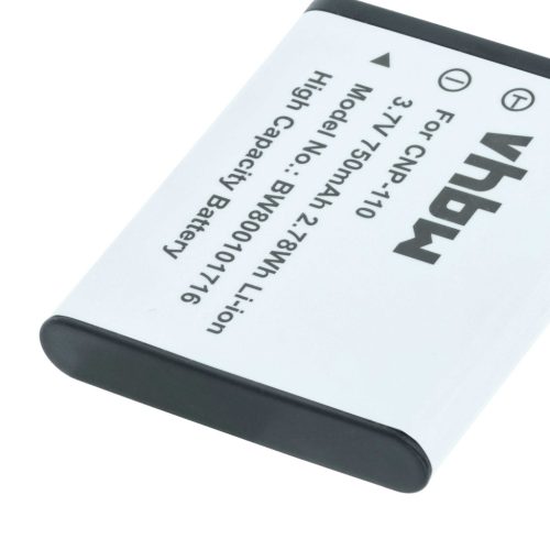 VHBW Akku Casio NP-160, NP-110DBA, NP-110, NP-110L - 750 mAh 3,6 V Li-Ion