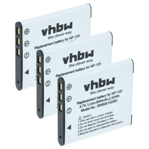 VHBW Akku Casio NP-120 - 550 mAh 3,6 V Li-Ion