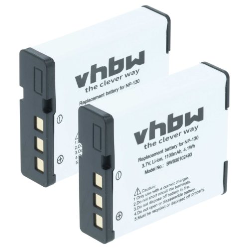 VHBW Akku Casio NP-130, NP-130A - 1100 mAh 3,6 V Li-Ion
