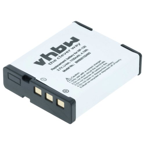 VHBW Akku Casio NP-130, NP-130A - 1100 mAh 3,6 V Li-Ion