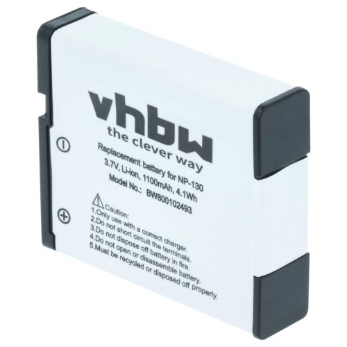 VHBW Akku Casio NP-130, NP-130A - 1100 mAh 3,6 V Li-Ion