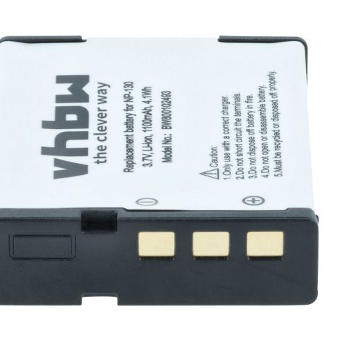 VHBW Akku Casio NP-130, NP-130A - 1100 mAh 3,6 V Li-Ion