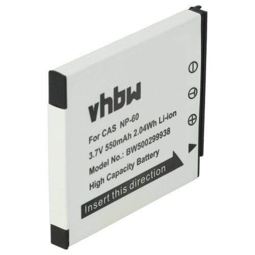 VHBW Akku für Casio NP-60 - 550 mAh 3,6 V Li-Ion