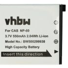 VHBW Akku für Casio NP-60 - 550 mAh 3,6 V Li-Ion