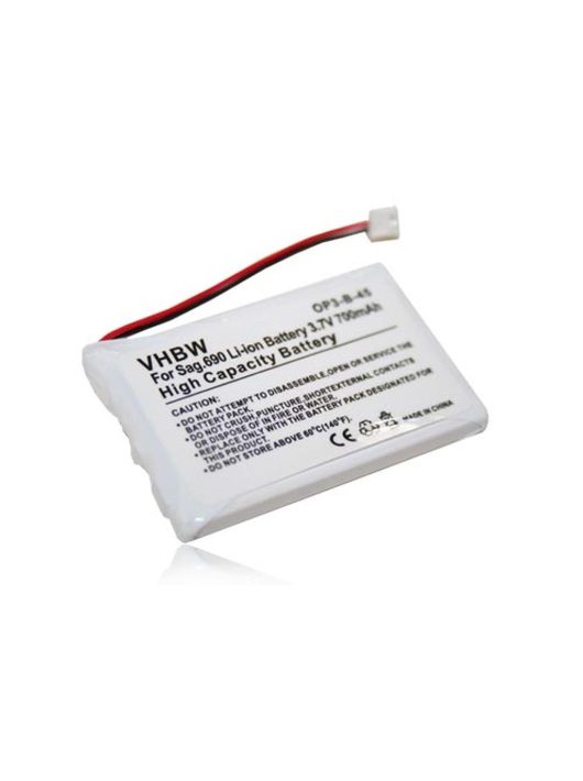 Vezetékes telefon akku Sagem 253230694, LP043048AH, CTB104 - 700 mAh 3,7 V Li-Ion