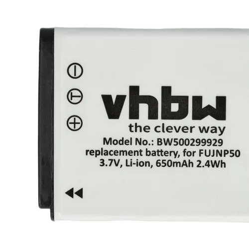 VHBW Battery Fuji Fujifilm NP-50 - 650 mAh 3.6 V Li-Ion