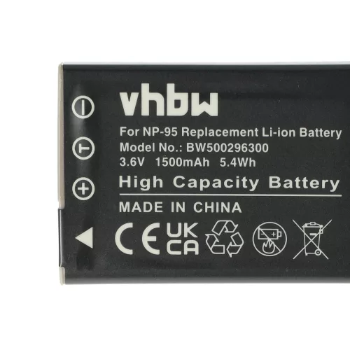 VHBW Battery Fujifilm NP-95 replacement - 1500 mAh 3.6 V Li-Ion