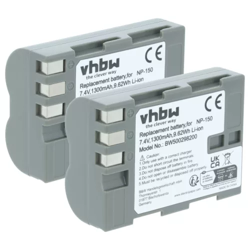 VHBW Akku Fuji NP-150 - 1300 mAh 7,2 V Li-Ion