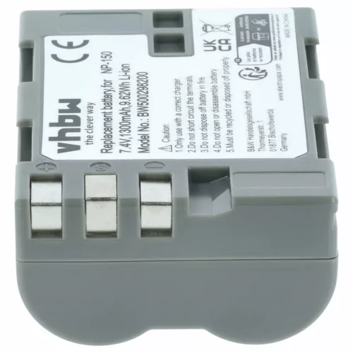 VHBW Akku Fuji NP-150 - 1300 mAh 7,2 V Li-Ion