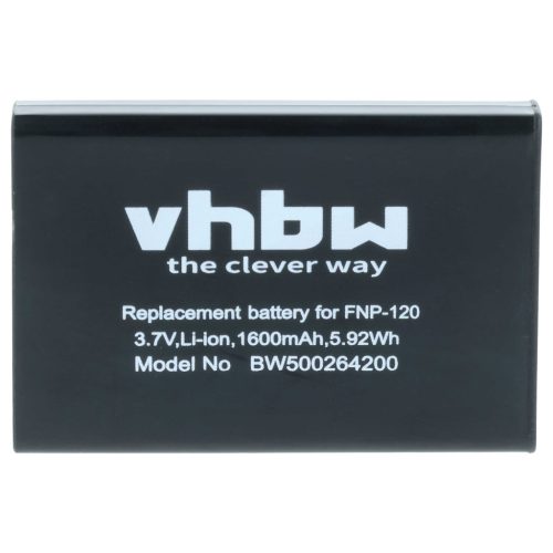 VHBW Battery Aiptek ZPT-PM18 - 1600 mAh 3.7 V Li-Ion