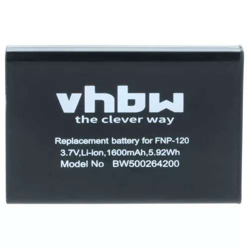 VHBW Battery for Aiptek ZPT-PM18 - 1600 mAh 3.7 V Li-Ion