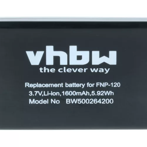 VHBW Battery for Aiptek ZPT-PM18 - 1600 mAh 3.7 V Li-Ion