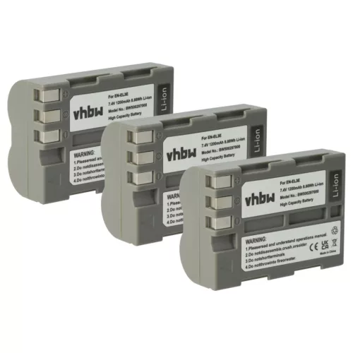 VHBW Battery for Nikon EN-EL3e - 1200 mAh 7.2 V Li-Ion