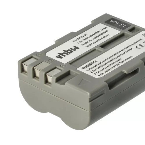 VHBW Battery for Nikon EN-EL3e - 1200 mAh 7.2 V Li-Ion