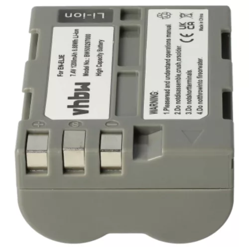 VHBW Battery for Nikon EN-EL3e - 1200 mAh 7.2 V Li-Ion