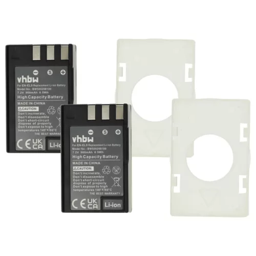 VHBW Battery Nikon EN-EL9a, EN-EL9E, EN-EL9 - 900 mAh 7.2 V Li-Ion