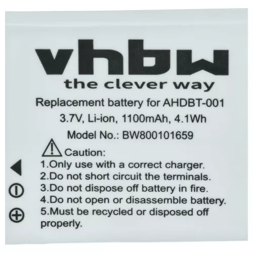VHBW Camcorder Battery ABPAK-001, AHDBT-001 - 1100 mAh 3.7 V Li-Ion