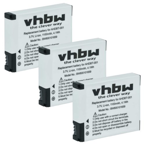 VHBW Videokamera Akku ABPAK-001, AHDBT-001 - 1100 mAh 3,7 V Li-Ion