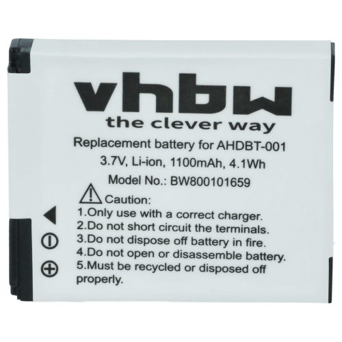 VHBW Videokamera Akku ABPAK-001, AHDBT-001 - 1100 mAh 3,7 V Li-Ion