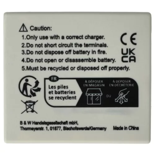 VHBW Videokamera Akku DB-L20, DB-L20A, DB-L20AEX - 600 mAh 3,7 V Li-Ion