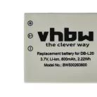 VHBW Videokamera Akku DB-L20, DB-L20A, DB-L20AEX - 600 mAh 3,7 V Li-Ion