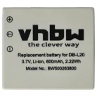 VHBW Videokamera Akku DB-L20A, DB-L20, DB-L20AEX - 600 mAh 3,7 V Li-Ion