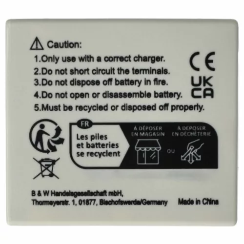 VHBW Videokamera Akku DB-L20A, DB-L20, DB-L20AEX - 600 mAh 3,7 V Li-Ion