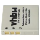 VHBW Videokamera Akku DB-L20A, DB-L20, DB-L20AEX - 600 mAh 3,7 V Li-Ion