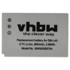 VHBW Video Camera Battery DB-L40AU, DB-L40 - 800 mAh 3.7 V Li-Ion