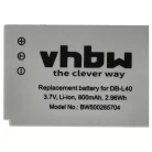 VHBW Video Camera Battery DB-L40AU, DB-L40 - 800 mAh 3.7 V Li-Ion