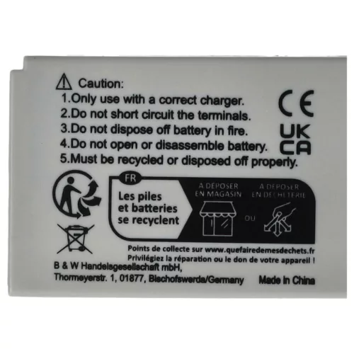 VHBW Video Camera Battery DB-L40AU, DB-L40 - 800 mAh 3.7 V Li-Ion