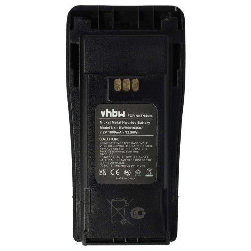 VHBW Radio Akku Motorola CP040, CP200d, DP1400 - 1800 mAh 7,2 V NiMH