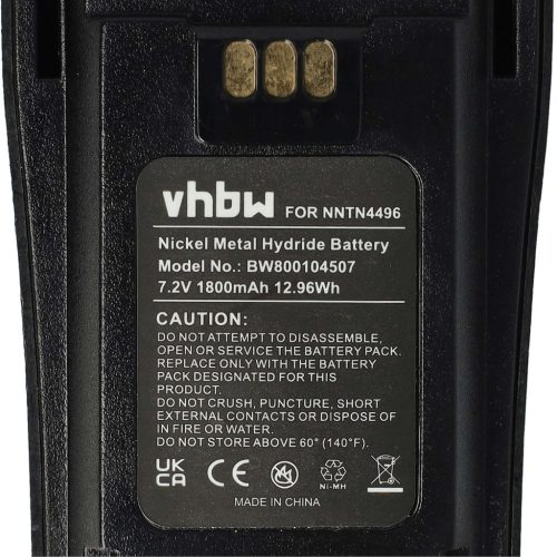 VHBW Radio Akku Motorola CP040, CP200d, DP1400 - 1800 mAh 7,2 V NiMH