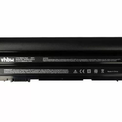 VHBW Notebook Battery Dell 2P2MJ, 04NW9, 0DTG0V, 05G67C, 312-1163 - 6600 mAh 11.1 V Li-Ion, black