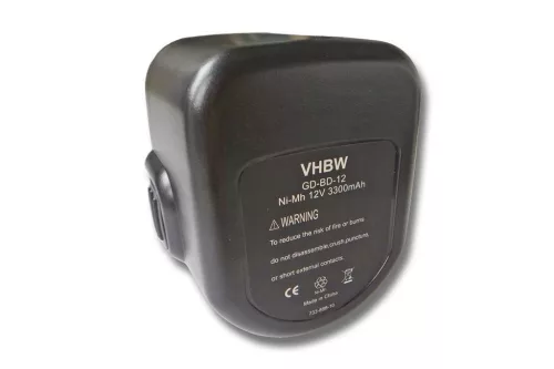 VHBW Akku Black & Decker CD1201 Handwerkzeug, 12V, Ni-MH, 3000mAh