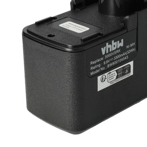 VHBW Electric Hand Tool Battery Bosch ABS 96 M-2, Skil 3100, Würth GSR 9.6V devices - 9.6V, NiMH, 3300mAh