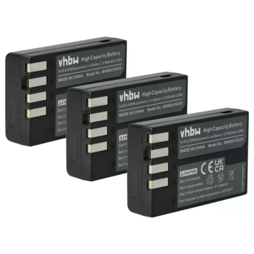 VHBW Battery instead of Pentax D-Li109 - 900 mAh 7.2 V Li-Ion