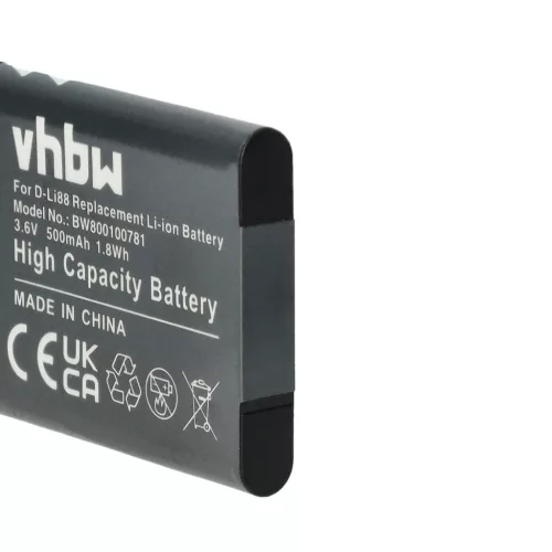 VHBW Akku Panasonic VW-VBX070E, VW-VBX070 - 500 mAh 3,6 V Li-Ion