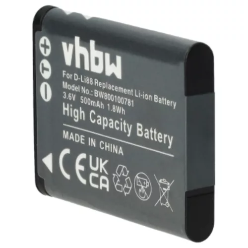 VHBW Akku Panasonic VW-VBX070E, VW-VBX070 - 500 mAh 3,6 V Li-Ion