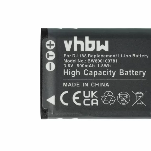 VHBW Battery Panasonic VW-VBX070E, VW-VBX070 - 500 mAh 3.6 V Li-Ion