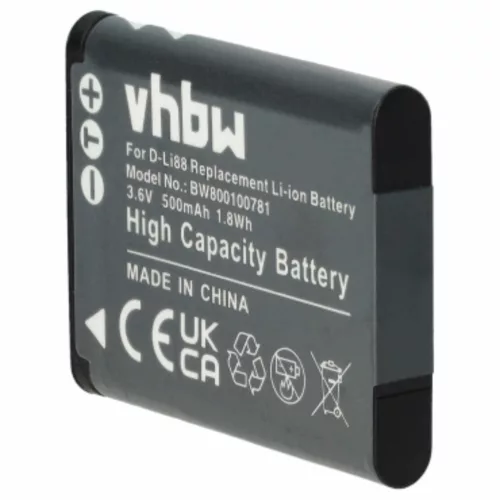 VHBW Battery Panasonic VW-VBX070E, VW-VBX070 - 500 mAh 3.6 V Li-Ion