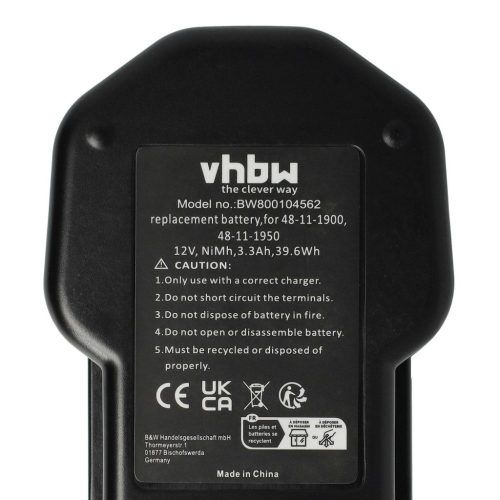 VHBW Elektromos kéziszerszámgép akkumulátor AEG BDSE 12T fúró-csavarozóhoz - 12V, Ni-MH, 3300 mAh